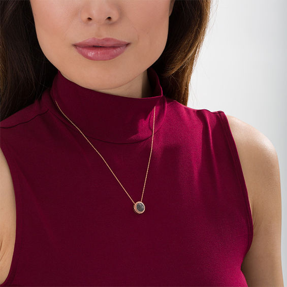 1/5 CT. T.W. Enhanced Black Composite Diamond Pendant in 10K Rose Gold 1/5 CT. T.W. Enhanced Black Composite Diamond Pendant in 10K Rose Gold