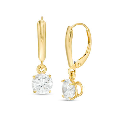 Details about   14K Yellow Gold Over 1.90 Ct Round VVS1/D Diamond Drop/Dangle Earrings Leverback 