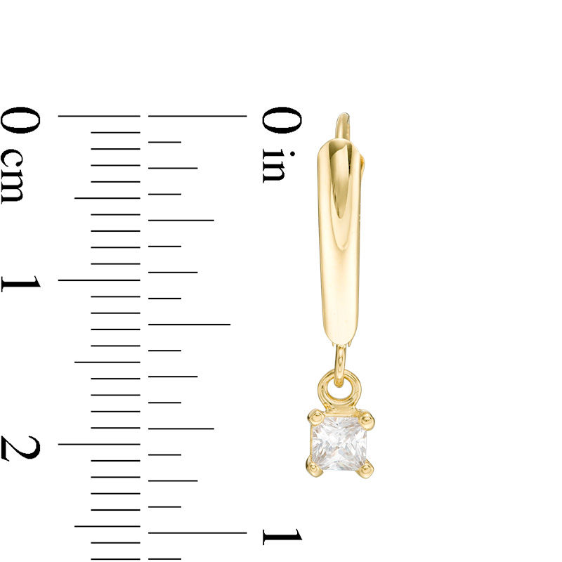 1/3 CT. T.W. Certified Princess-Cut Diamond Solitaire Leverback Earrings in 14K Gold (I/VS2)