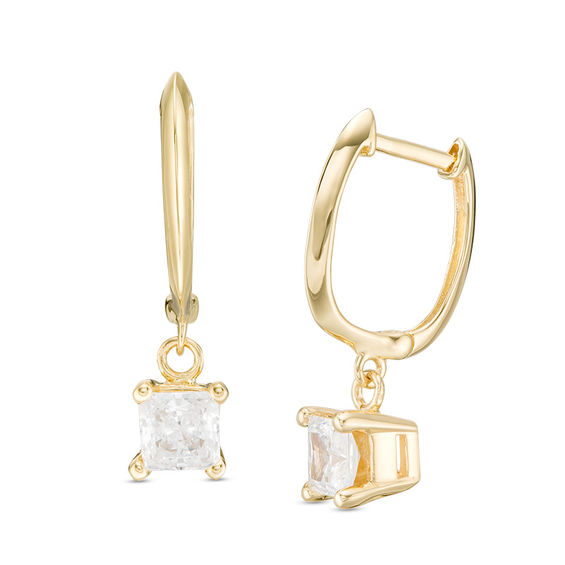3/4 CT. T.W. Certified Princess-Cut Diamond Solitaire Drop Earrings in 14K Gold (I/VS2) 3/4 CT. T.W. Certified Princess-Cut Diamond Solitaire Drop Earrings in 14K Gold (I/VS2)