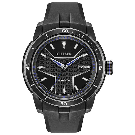 Men's Citizen Eco-Drive® Black Panther Black IP Strap Watch with Black Dial (Model: Aw1615-05W)