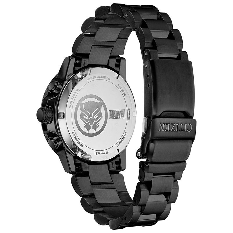 Main Image 3 of Men's Citizen Eco-Drive® Black Panther Chronograph Black IP Watch with Black Dial (Model: CA0297-52W)