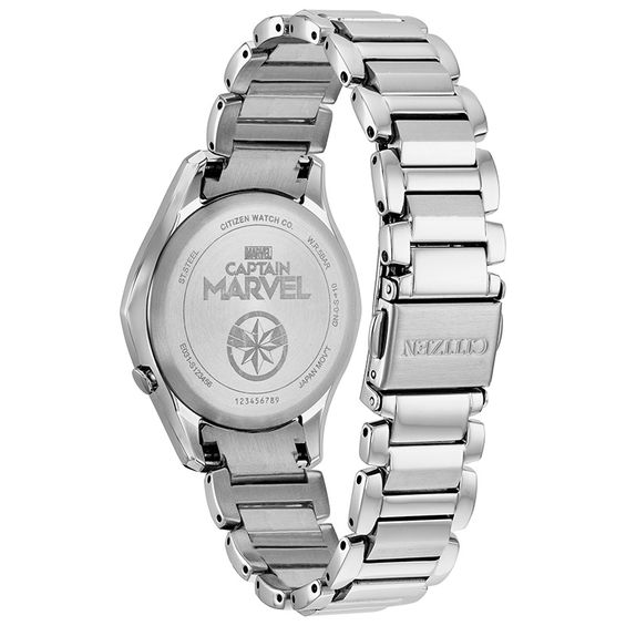 Ladies' Citizen Eco-DriveÂ® Captain Marvel Crystal Accent Watch with Blue Dial (Model: Em0596-58W)