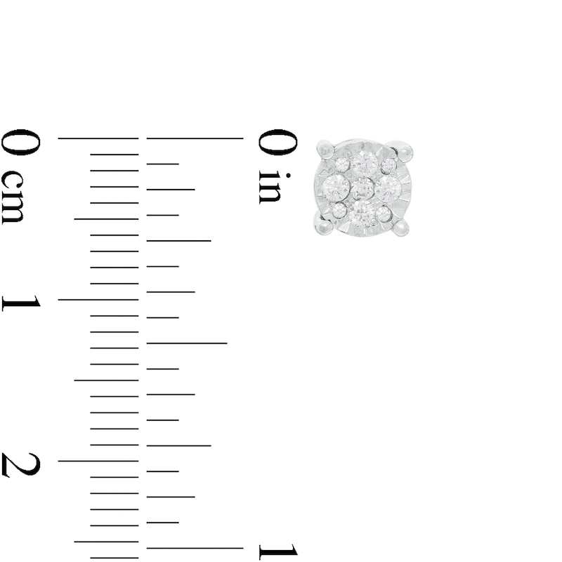 Main Image 2 of 1/4 CT. T.W. Composite Diamond Stud Earrings in 10K White Gold