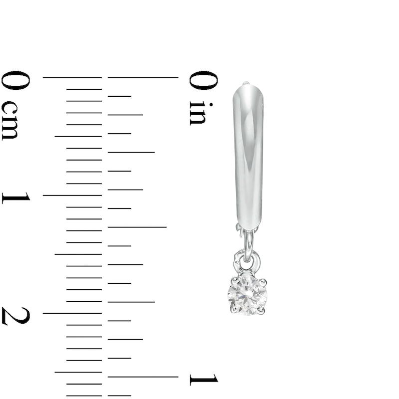 1/4 CT. T.W. Certified Diamond Solitaire Leverback Earrings in 14K White Gold (I/VS2)
