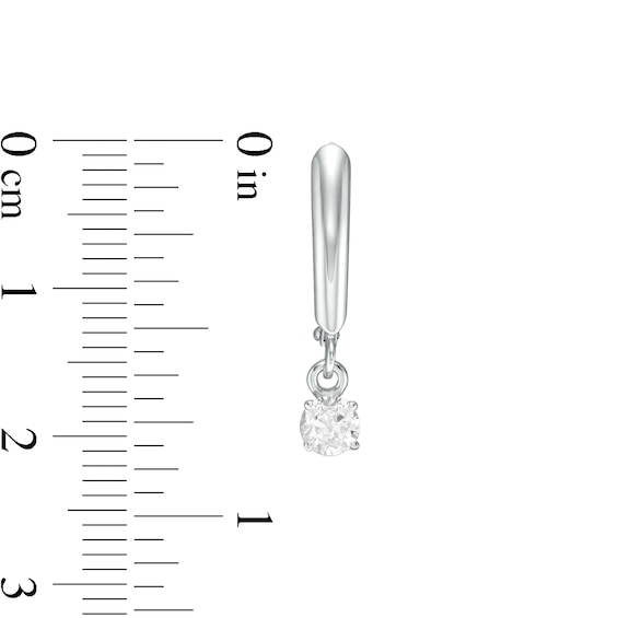 1/2 CT. T.w. Certified Diamond Solitaire Leverback Earrings in 14K White Gold (I/Vs2)