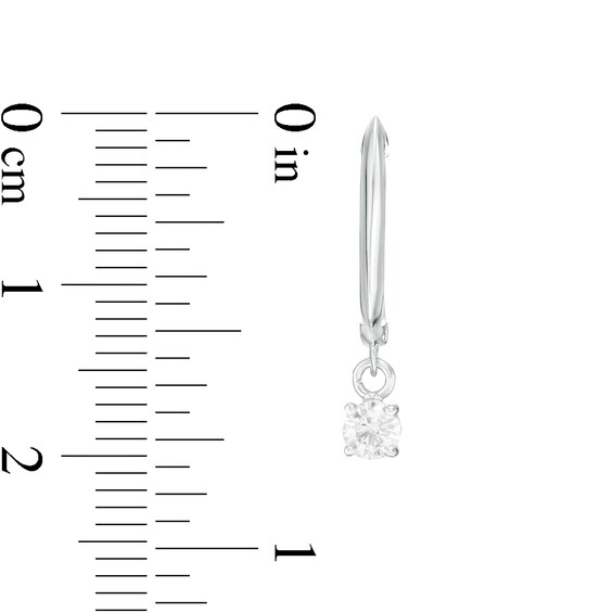 1/4 CT. T.W. Certified Diamond Solitaire Drop Hoop Earrings in 14K White Gold (I/VS2) 1/4 CT. T.W. Certified Diamond Solitaire Drop Hoop Earrings in 14K White Gold (I/VS2)