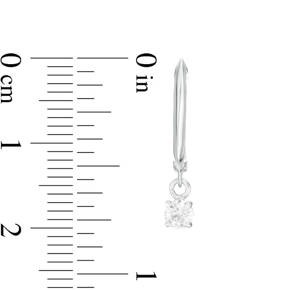 1/3 CT. T.W. Certified Diamond Solitaire Drop Hoop Earrings in 14K White Gold (I/VS2) 1/3 CT. T.W. Certified Diamond Solitaire Drop Hoop Earrings in 14K White Gold (I/VS2)