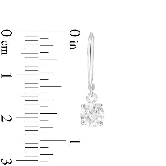 1-3/8 CT. T.W. Certified Diamond Solitaire Drop Hoop Earrings in 14K White Gold (I/VS2) 1-3/8 CT. T.W. Certified Diamond Solitaire Drop Hoop Earrings in 14K White Gold (I/VS2)