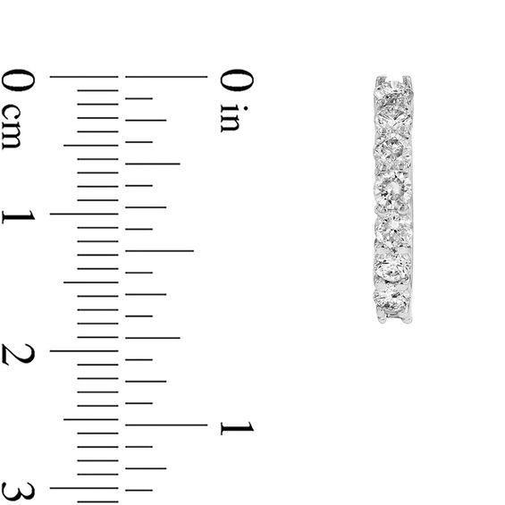 1 CT. T.w. Diamond Huggie Hoop Earrings in 14K White Gold