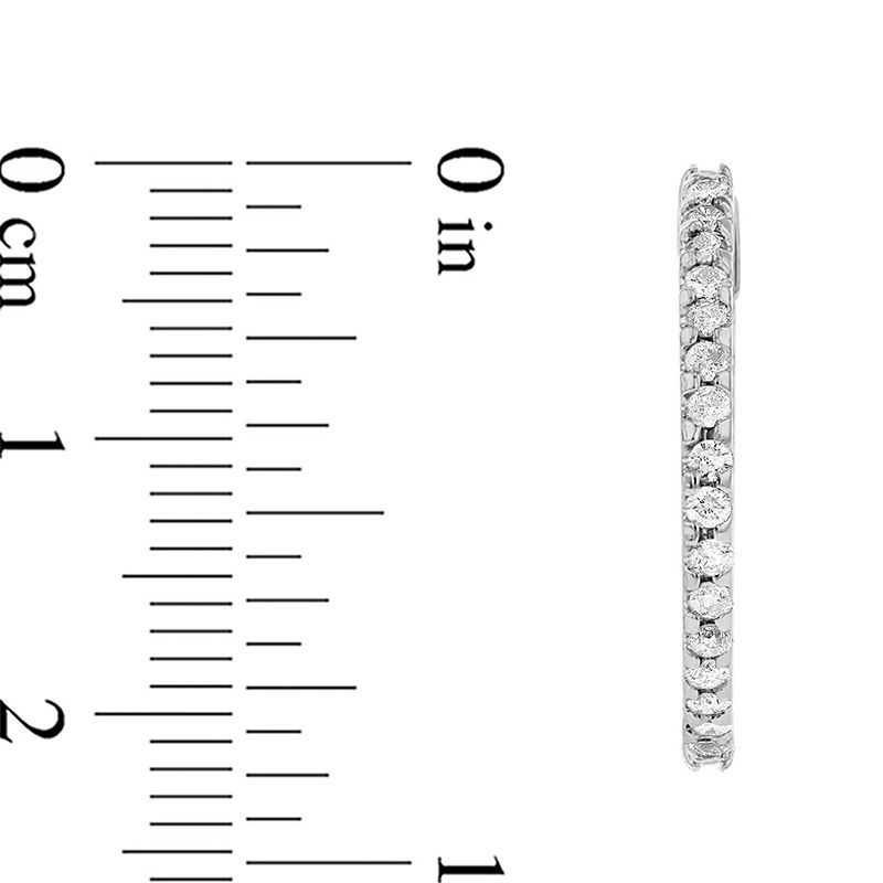 Main Image 2 of 3/4 CT. T.W. Diamond Inside-Out Hoop Earrings in 14K White Gold