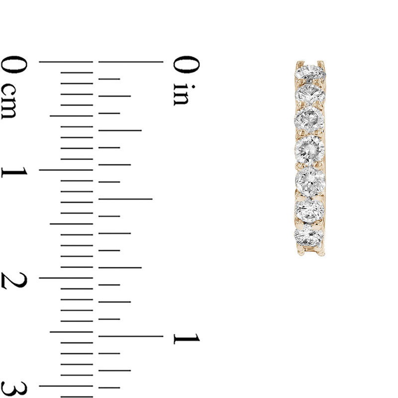 Main Image 2 of 1 CT. T.W. Diamond Huggie Hoop Earrings in 14K Gold