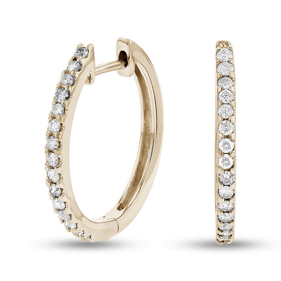 1/2 CT. T.w. Diamond Hoop Earrings in 14K Gold