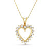 Thumbnail Image 1 of 1 CT. T.W. Diamond Sunburst Heart Outline Pendant in 14K Gold