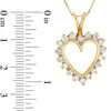 Thumbnail Image 2 of 1 CT. T.W. Diamond Sunburst Heart Outline Pendant in 14K Gold
