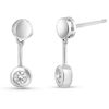 Thumbnail Image 0 of 1/4 CT. T.W. Diamond Bezel-Set Solitaire Pendulum Drop Earrings in 14K White Gold