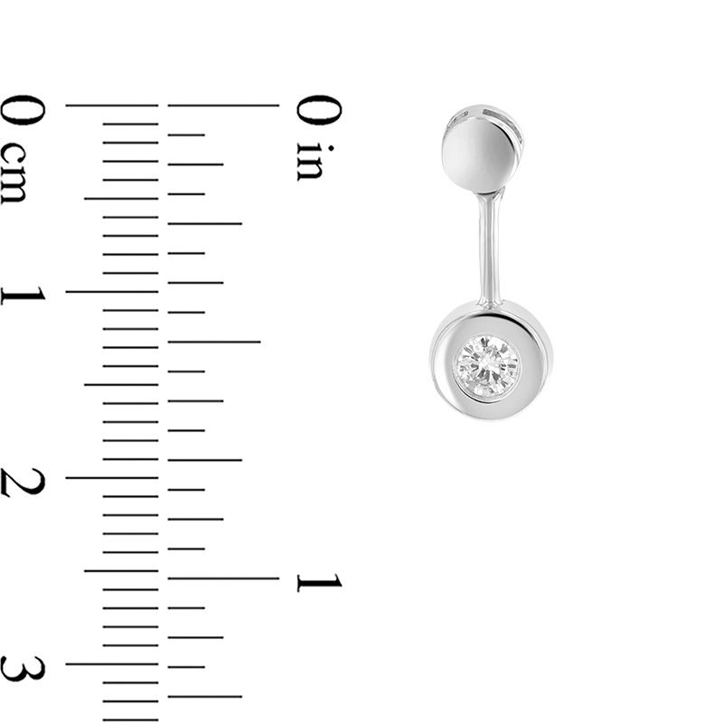 1/4 CT. T.W. Diamond Bezel-Set Solitaire Pendulum Drop Earrings in 14K White Gold