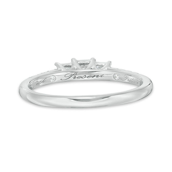 1/2 CT. T.w. Princess-Cut Diamond Past Present FutureÂ® Engagement Ring in 10K White Gold