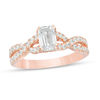 Thumbnail Image 0 of 1-1/4 CT. T.W. Certified Emerald-Cut Diamond Twist Engagement Ring in 14K Rose Gold (I/SI2)