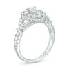 Thumbnail Image 3 of 1-1/4 CT. T.W. Certified Pear-Shaped Diamond Double Scalloped Frame Engagement Ring in 14K White Gold (I/SI2)