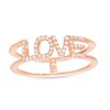 Thumbnail Image 1 of 1/8 CT. T.W. Diamond "LOVE" Parallel Split Shank Ring in 10K Rose Gold