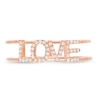 1/8 CT. T.W. Diamond "LOVE" Parallel Split Shank Ring in 10K Rose Gold