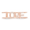 Thumbnail Image 4 of 1/8 CT. T.W. Diamond "LOVE" Parallel Split Shank Ring in 10K Rose Gold