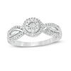 1/5 CT. T.W. Diamond Double Frame Twist Promise Ring in 10K White Gold