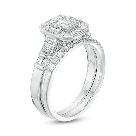 5/8 CT. T.W. Composite Baguette and Round Diamond Octa