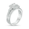 Thumbnail Image 2 of 1/2 CT. T.W. Composite Diamond Double Cushion Frame Collar Bridal Set in 10K White Gold