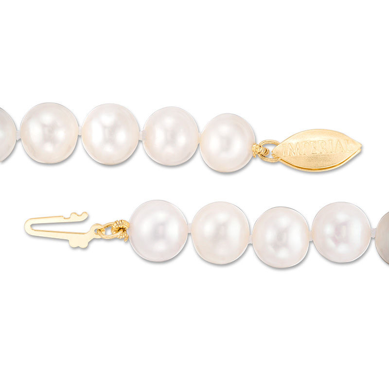IMPERIAL® 7.0-8.0mm Cultured Freshwater Pearl Strand Necklace with 14K Gold Fish-Hook Clasp