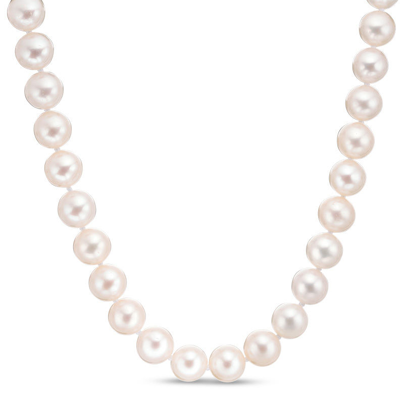 IMPERIAL® 8.0-9.0mm Cultured Freshwater Pearl Strand Necklace with 14K Gold Fish-Hook Clasp - 20"