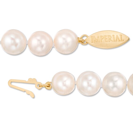 ImperialÂ® 8.0-9.0mm Freshwater Cultured Pearl Strand Necklace with 14K Gold Fish-Hook Clasp-20"