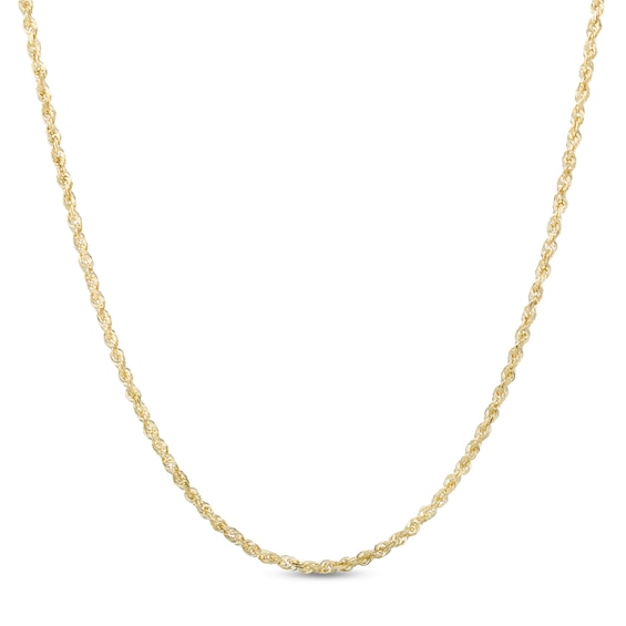 2.4mm Diamond-Cut Glitter Rope Chain Necklace in 10K Gold