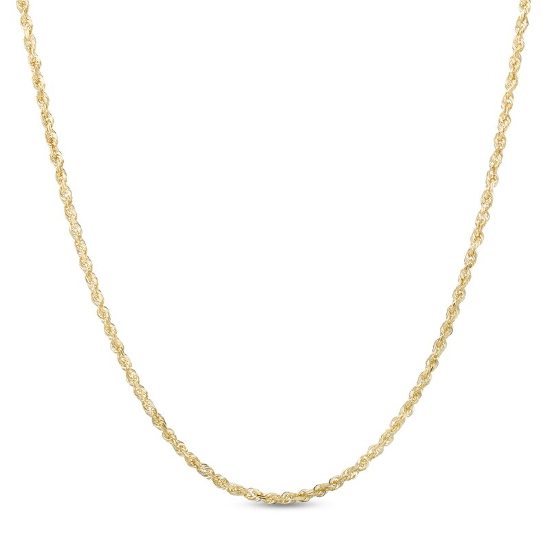 Main Image 1 of 2.4mm Diamond-Cut Glitter Rope Chain Necklace in 10K Gold - 18"