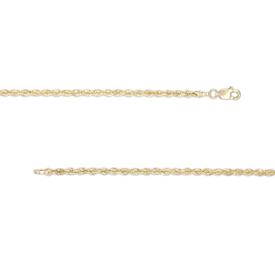2.4mm Diamond-Cut Glitter Rope Chain Necklace in 10K Gold