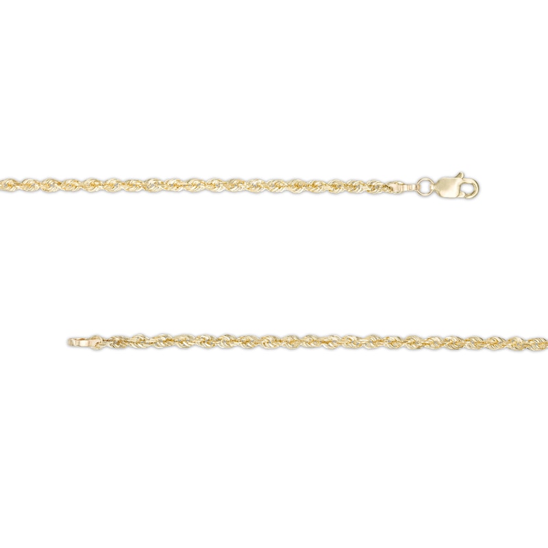Main Image 2 of 2.4mm Diamond-Cut Glitter Rope Chain Necklace in 10K Gold - 18"