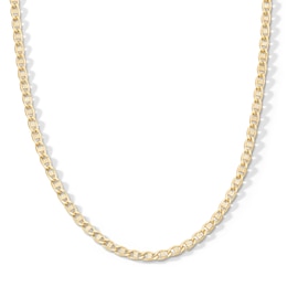 10K Hollow Gold Diamond-Cut Mariner Chain Made in Italy - 20"