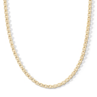 10K Hollow Gold Diamond-Cut Mariner Chain Made in Italy - 20"