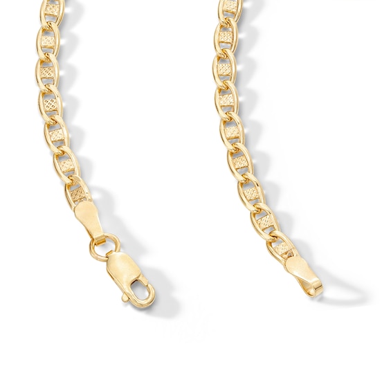 10K Hollow Gold Diamond-Cut Mariner Chain Made in Italy - 20"