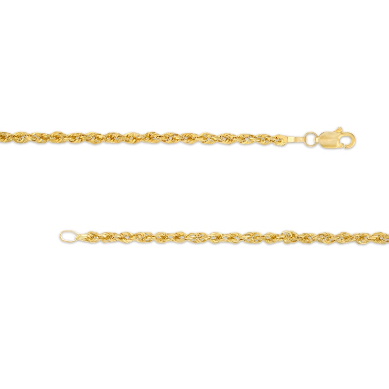 2.4mm Diamond-Cut Glitter Rope Chain Necklace in 10K Gold - 20"