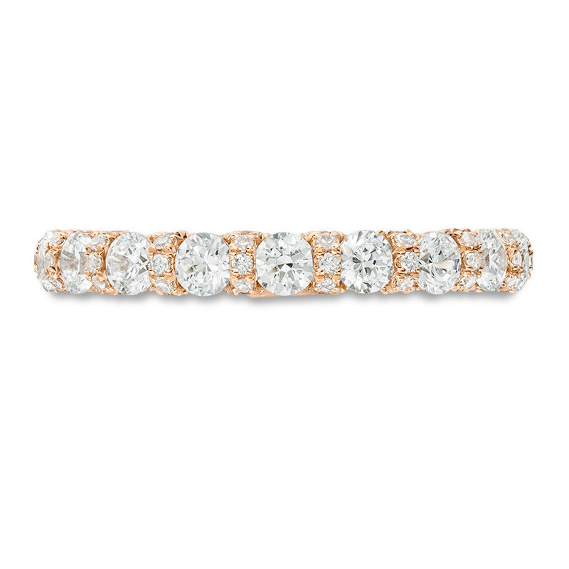 Main Image 4 of Vera Wang Love Collection 1-1/4 CT. T.W. Diamond Band in 14K Rose Gold