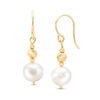 Thumbnail Image 0 of IMPERIAL® 7.0-7.5mm Cultured Freshwater Pearl and Diamond-Cut Bead Drop Earrings in 14K Gold