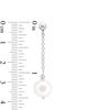 Thumbnail Image 2 of IMPERIAL® 9.0-10.0mm Freshwater Cultured Pearl and Disco Bead Chain Drop Earrings in Sterling Silver