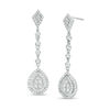 Thumbnail Image 0 of 1 CT. T.W. Composite Diamond Multi-Shape Frame Drop Earrings in 10K White Gold