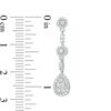 Thumbnail Image 2 of 3/4 CT. T.W. Composite Diamond Teardrop Earrings in 10K White Gold