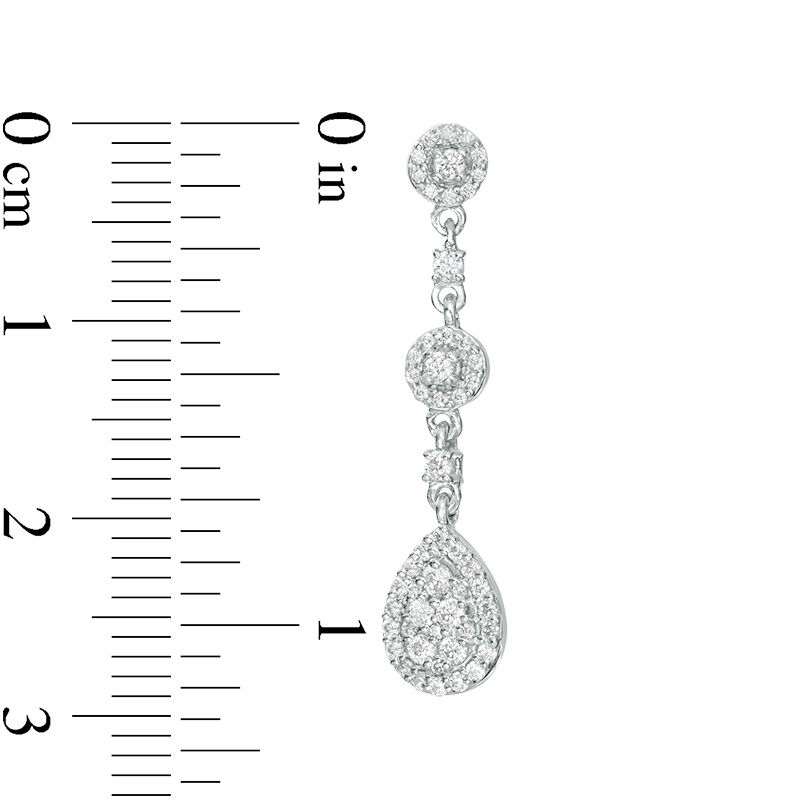 3/4 CT. T.W. Composite Diamond Teardrop Earrings in 10K White Gold