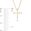 Thumbnail Image 3 of 1/10 CT. T.W. Diamond and Rice Bead Cross Pendant in 10K Gold
