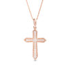 Thumbnail Image 1 of 1/6 CT. T.W. Diamond Vintage-Style Cross Pendant in 10K Rose Gold
