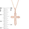 Thumbnail Image 2 of 1/6 CT. T.W. Diamond Vintage-Style Cross Pendant in 10K Rose Gold